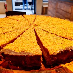 Close Up of a pie chopped into slices