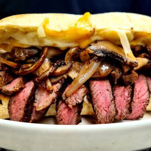 A steak sandwich from Social Fabric Café