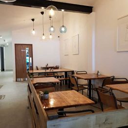 Tables inside Dublin's Social Fabric Café